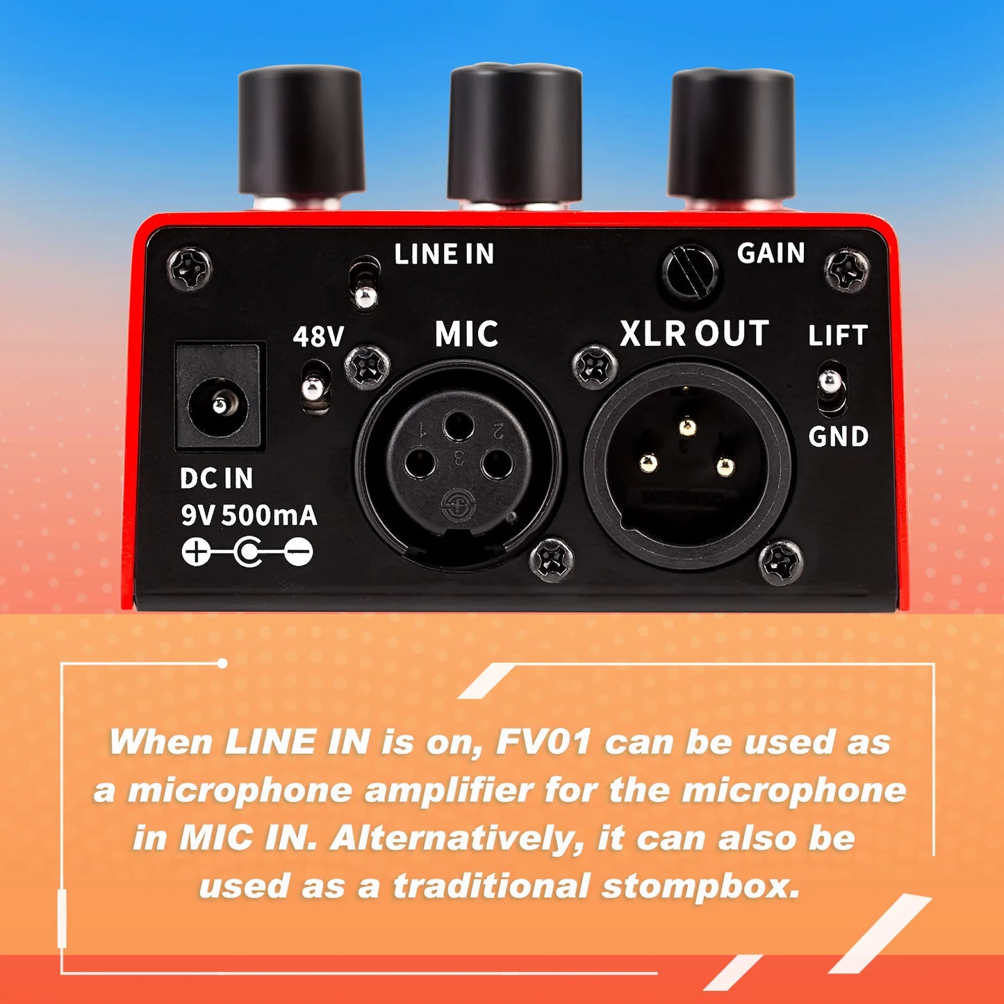 FLAMMA FV01 Vocal Effects Processor Pitch Correction with Delay Reverb Effects for Microphone Amplifier Stompbox Guitar