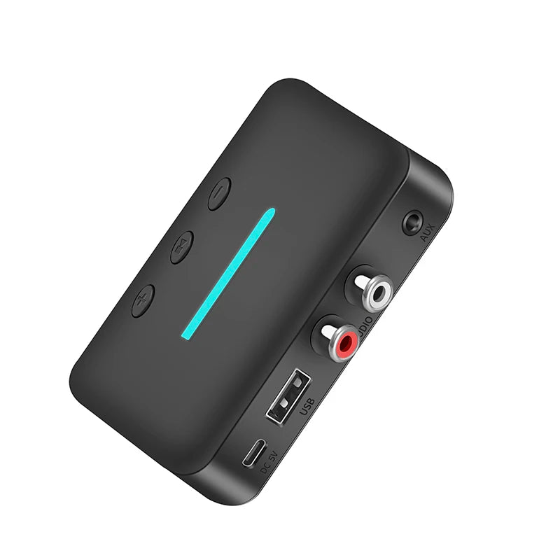 USB Bluetooth 5.3 Audio Receiver Adapter Wireless Stereo Music 3.5mm AUX R/L RCA Support U-Disk Playback For Desktop Speaker Amp