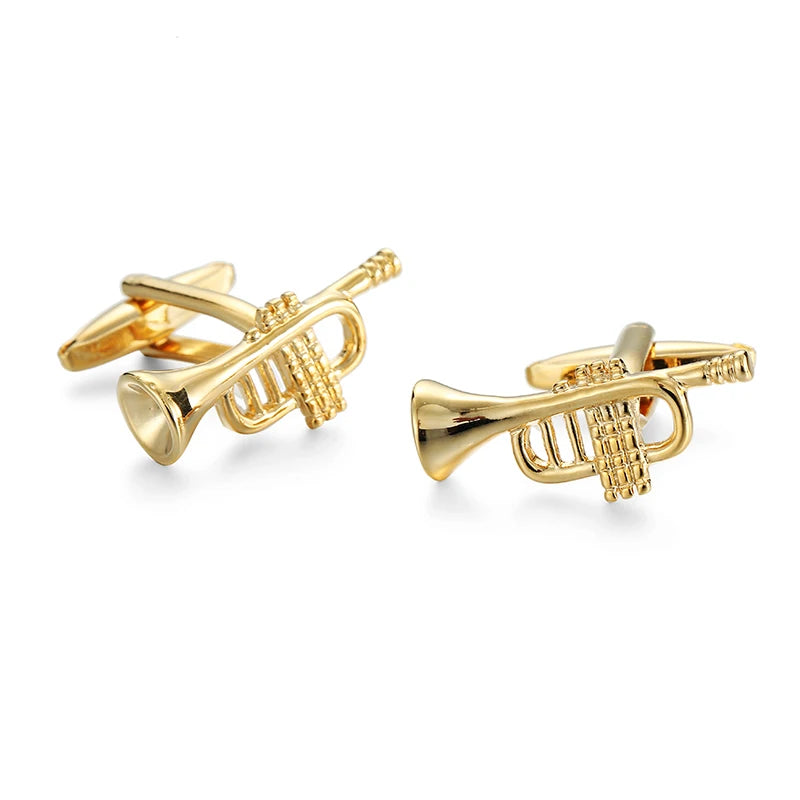 New music symbols music equipment design metal cufflinks copper material fashionable style men's French shirt cufflinks
