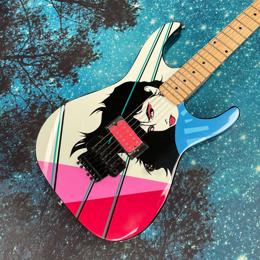 Customized art electric guitar, supporting whammy bar techniques and string bending guitars, 22-fret speed-playing electric guit