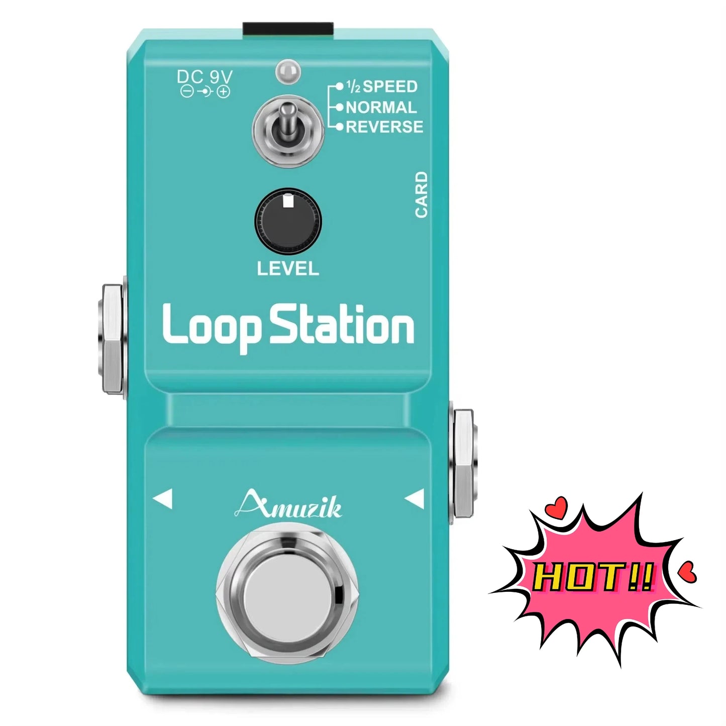 Amuzik Guitar Bass Keyboard Rhythm Looper Pedal Effect Loop Station Unlimited Overdub 10 Minutes Recording Memory Card Supported