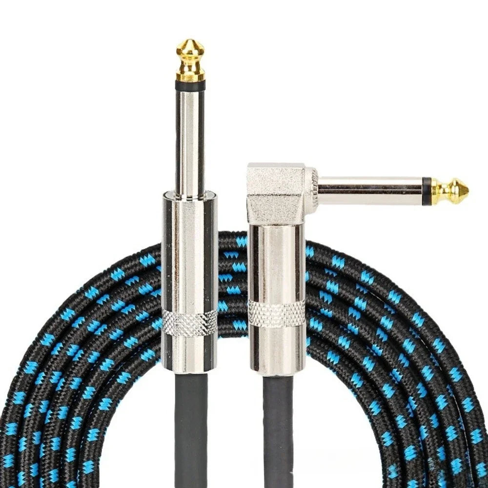 Guitar Cable1.5m/3m/5m/10m Electronic Instrument Cable Straight Elbow Bass Amplifier Cable Electric Guitar Bass Audio Mono Cable