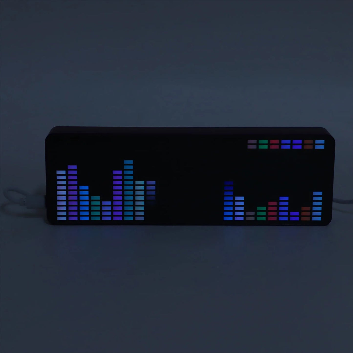 LED Music Spectrum Pickup Voice or Cable Control 5V USB 7 Color Modes 1624 Segments Music Rhythm Analyzer for Home Theater