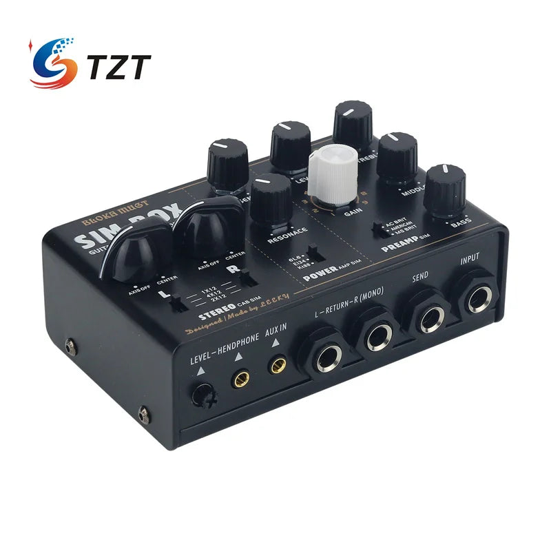 TZT Black SIM BOX Electric Guitar Amp Simulator Box Cabinet Simulator DI Box Stomp Box Effect Pedal