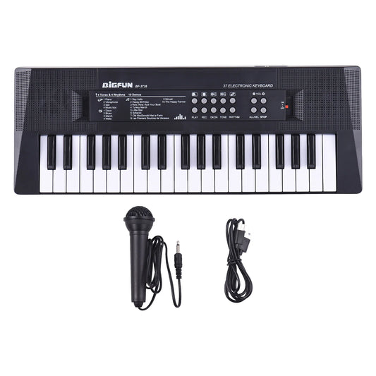 37 Key Electronic Keyboard Piano 4 Tones 4 Rhythms 10 Demos 5 Percussions Single Speaker Musical Instrument for Beginners